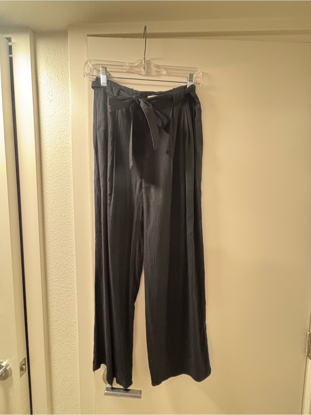 Sunday Best Black Tie-Waist Wide Leg Pants